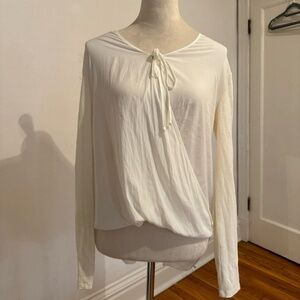 Lola and Sophie White Tie-Front Blouse